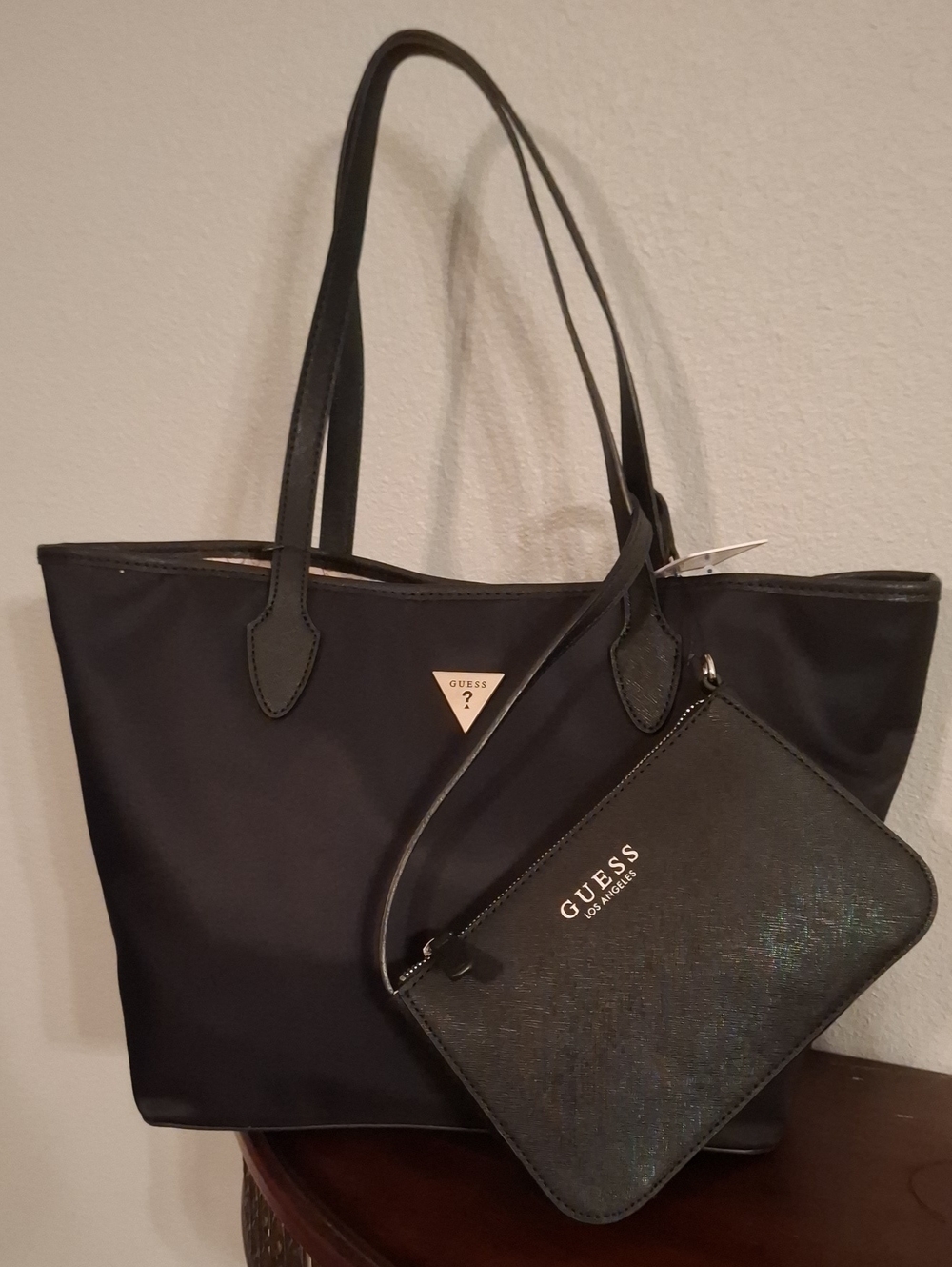 Guess Black Tote with Matching Wristlet - Picture 1 of 5